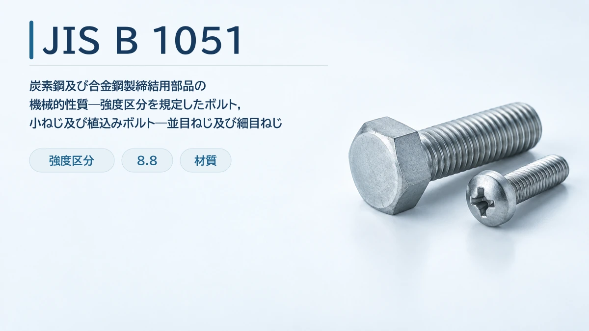 JIS B 1051の強度区分を扱うボルトと小ねじのイメージ